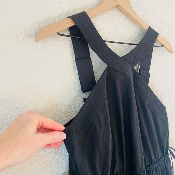 Madewell poplin halter Tiered Black Midi Dress NWT - Picture 10 of 16